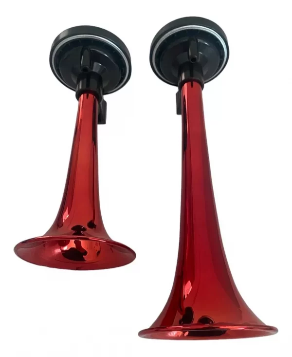 Corneta De Aire 1 Tono Color Rojo Metálico 12v