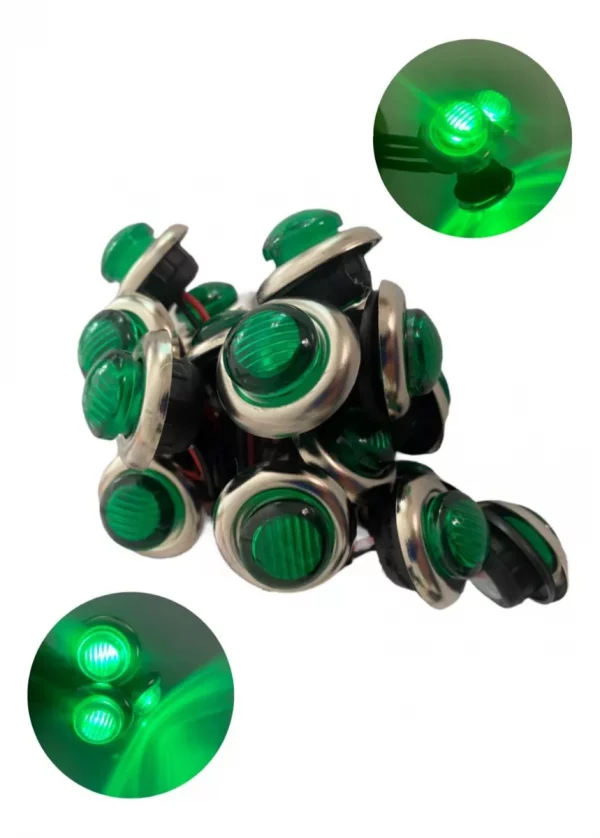 Plafón Ojo De Aguila 3/4 Bisel Cromado Verde 20 Pzs