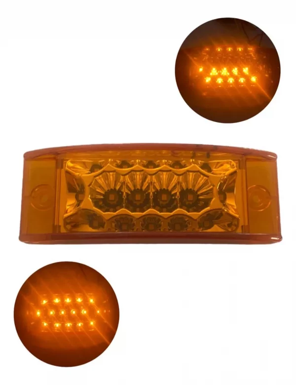 Plafón Rectangular De 16 Leds 12-24 V Ambar