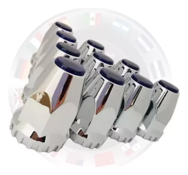 10 Capuchones Con Reflejante Azul De Rosca Tuerca Unemon - Image 5