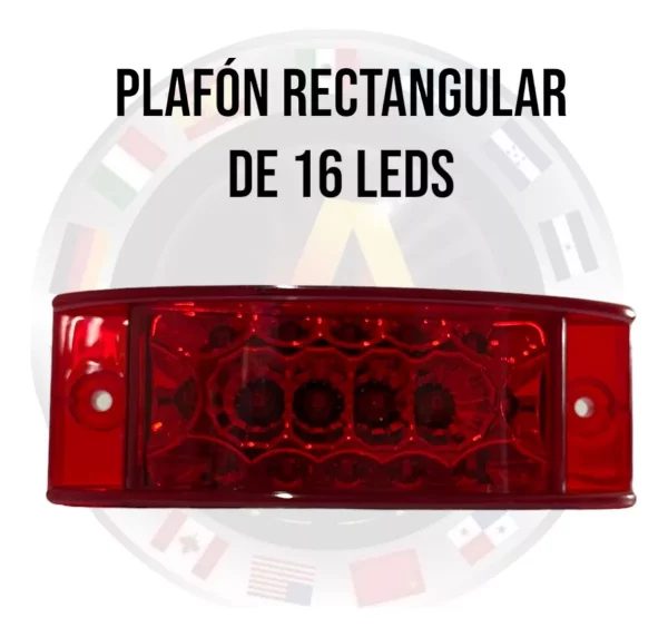 Plafón Rectangular De 16 Leds 12-24 V Rojo - Image 2