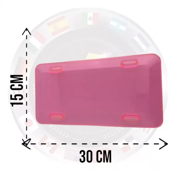 Cubre Placa De Acrílico Rosa Neon Universales 2 Pzs - Image 3