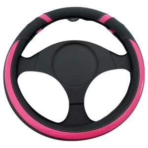 Funda Para Volante Tacto Piel Negro/rosa