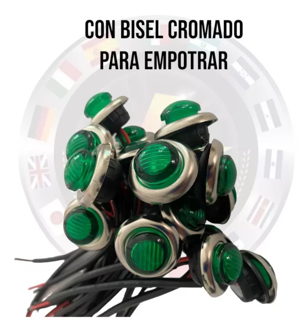 Plafón Ojo De Aguila 3/4 Bisel Cromado Verde 20 Pzs - Image 3