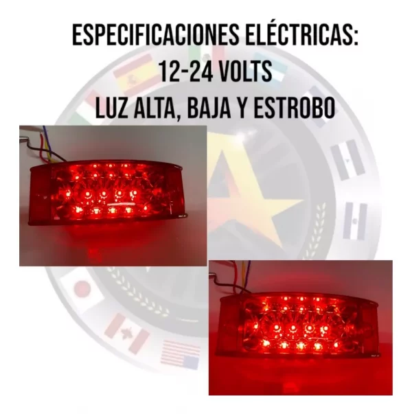 Plafón Rectangular De 16 Leds 12-24 V Rojo - Image 5
