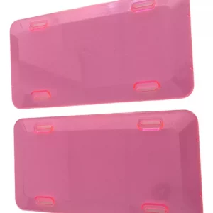 Cubre Placa De Acrílico Rosa Neon Universales 2 Pzs