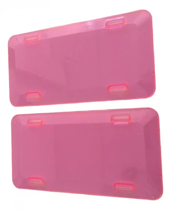 Cubre Placa De Acrílico Rosa Neon Universales 2 Pzs