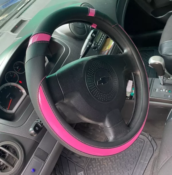 Funda Para Volante Tacto Piel Negro/rosa - Image 7