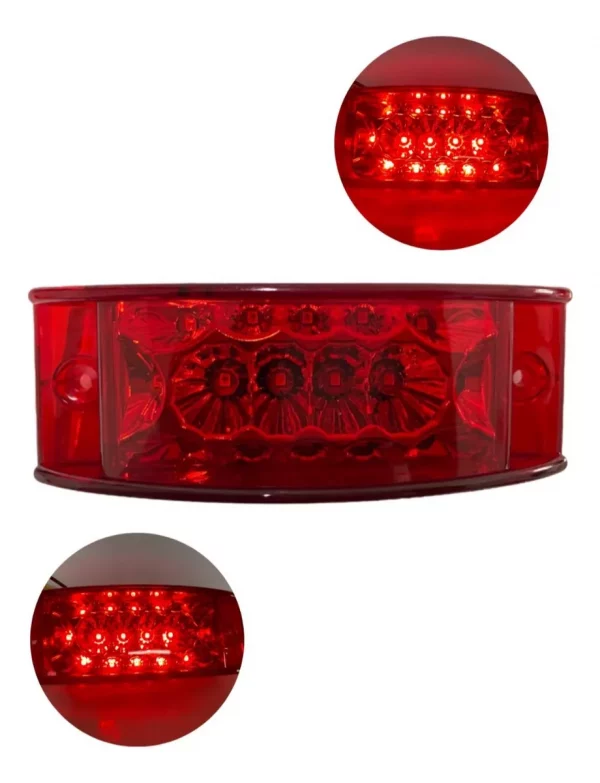 Plafón Rectangular De 16 Leds 12-24 V Rojo