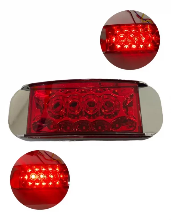 Plafón Rectangular Con Bisel Cromado De 16 Leds 12-24 V