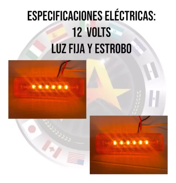 Plafón Rectangular Mini Color Ambar 12v - Image 5