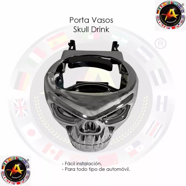 Porta Vaso De Calavera Cromado - Image 4