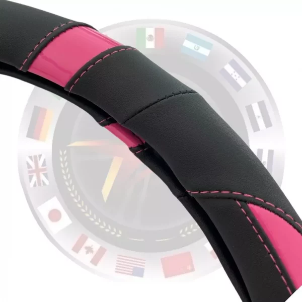 Funda Para Volante Tacto Piel Negro/rosa - Image 5