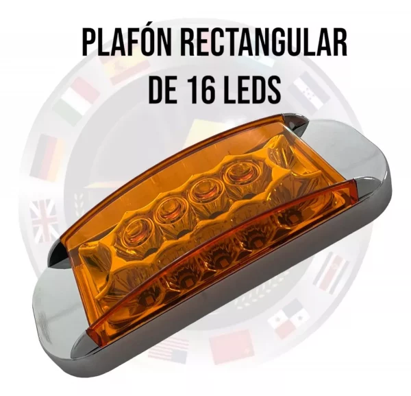 Plafón Rectangular Con Bisel Cromado De 16 Leds 12-24 V - Image 2