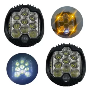 Par De Faros De 3pulgadas Con 15 Leds Ambar/blanco